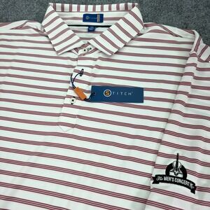 Stitch Golf Polo Shirt Men XXL Pebble Rose Highland Stripe The Mens Concert Cup